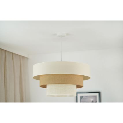 Brilagi - Lestenec na vrvici DENVER LUNETA 1xE27/15W/230V pr. 60 cm bež/rjava/krem barva