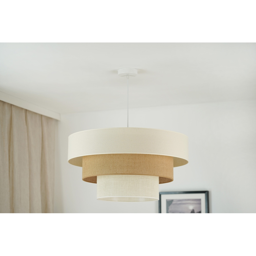 Brilagi - Lestenec na vrvici DENVER LUNETA 1xE27/15W/230V pr. 60 cm bež/rjava/krem barva