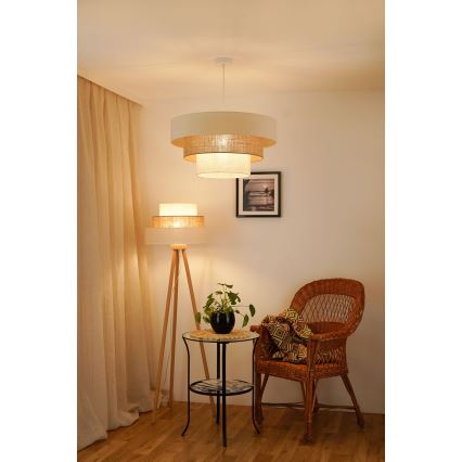 Brilagi - Lestenec na vrvici DENVER LUNETA 1xE27/15W/230V pr. 60 cm bež/rjava/krem barva