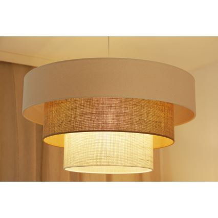 Brilagi - Lestenec na vrvici DENVER LUNETA 1xE27/15W/230V pr. 60 cm bež/rjava/krem barva