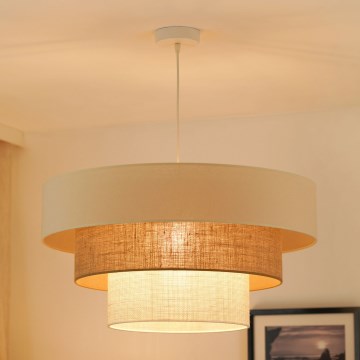 Brilagi - Lestenec na vrvici DENVER LUNETA 1xE27/15W/230V pr. 60 cm bež/rjava/krem barva