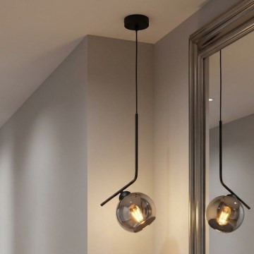Brilagi - Lestenec na vrvici DIOR 1xE27/60W/230V črna/dimna siva