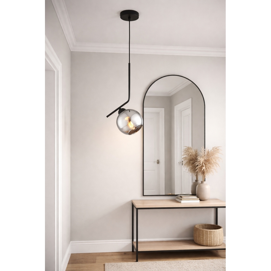 Brilagi - Lestenec na vrvici DIOR 1xE27/60W/230V črna/dimna siva