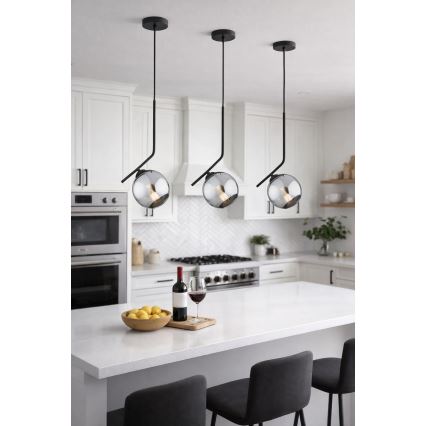 Brilagi - Lestenec na vrvici DIOR 1xE27/60W/230V črna/dimna siva