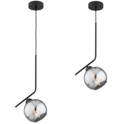 Brilagi - Lestenec na vrvici DIOR 1xE27/60W/230V črna/dimna siva