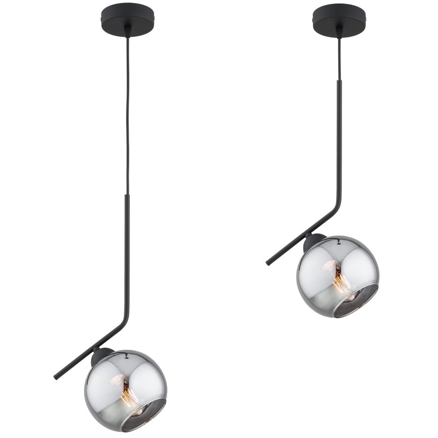 Brilagi - Lestenec na vrvici DIOR 1xE27/60W/230V črna/dimna siva