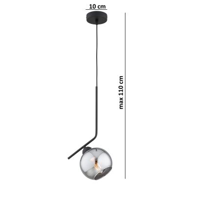 Brilagi - Lestenec na vrvici DIOR 1xE27/60W/230V črna/dimna siva