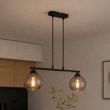 Brilagi - Lestenec na vrvici DIOR 2xE27/60W/230V črna/dimna siva