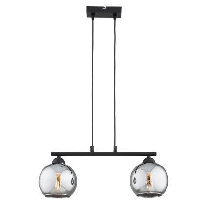 Brilagi - Lestenec na vrvici DIOR 2xE27/60W/230V črna/dimna siva