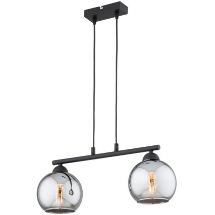 Brilagi - Lestenec na vrvici DIOR 2xE27/60W/230V črna/dimna siva