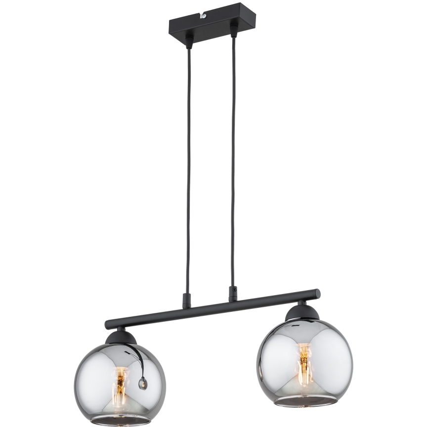 Brilagi - Lestenec na vrvici DIOR 2xE27/60W/230V črna/dimna siva