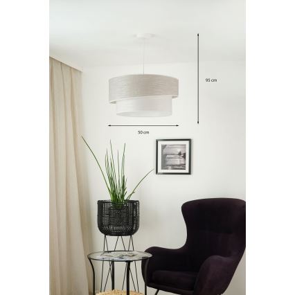 Brilagi - Lestenec na vrvici DOVER SHINE 1xE27/15W/230V pr. 50 cm siva/krem barva