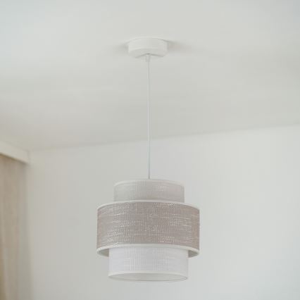 Brilagi - Lestenec na vrvici DOVER SPACE 1xE27/15W/230V pr. 25 cm siva/krem barva