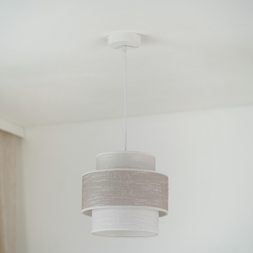 Brilagi - Lestenec na vrvici DOVER SPACE 1xE27/15W/230V pr. 25 cm siva/krem barva