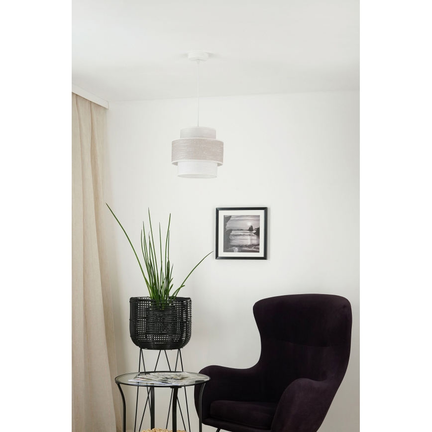 Brilagi - Lestenec na vrvici DOVER SPACE 1xE27/15W/230V pr. 25 cm siva/krem barva