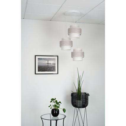 Brilagi - Lestenec na vrvici DOVER SPACE 3xE27/15W/230V siva/krem barva