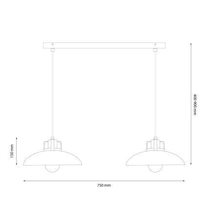 Brilagi - Lestenec na vrvici FLAMENGO 2xE27/60W/230V zelena