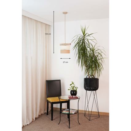 Brilagi - Lestenec na vrvici FOREST 1xE27/15W/230V bor/bež/krem barva