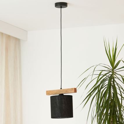 Brilagi - Lestenec na vrvici FOREST 1xE27/15W/230V bor/črna