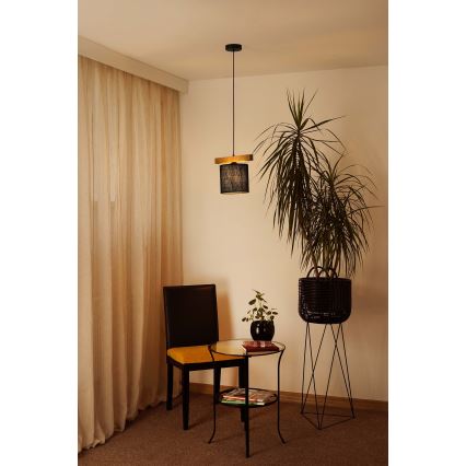 Brilagi - Lestenec na vrvici FOREST 1xE27/15W/230V bor/črna