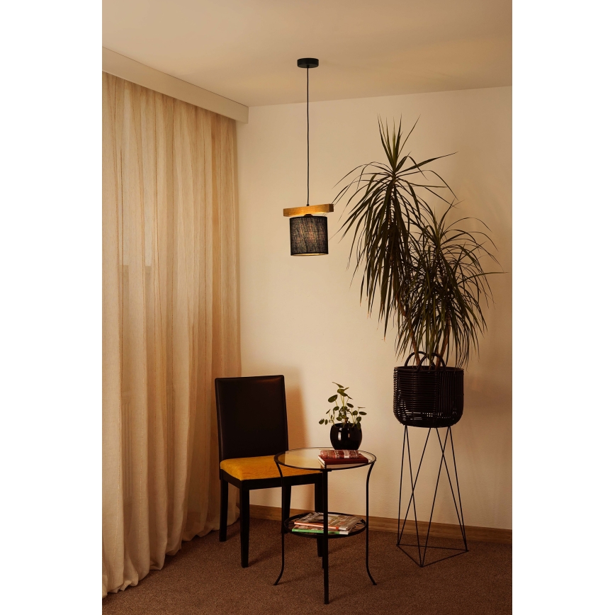 Brilagi - Lestenec na vrvici FOREST 1xE27/15W/230V bor/črna