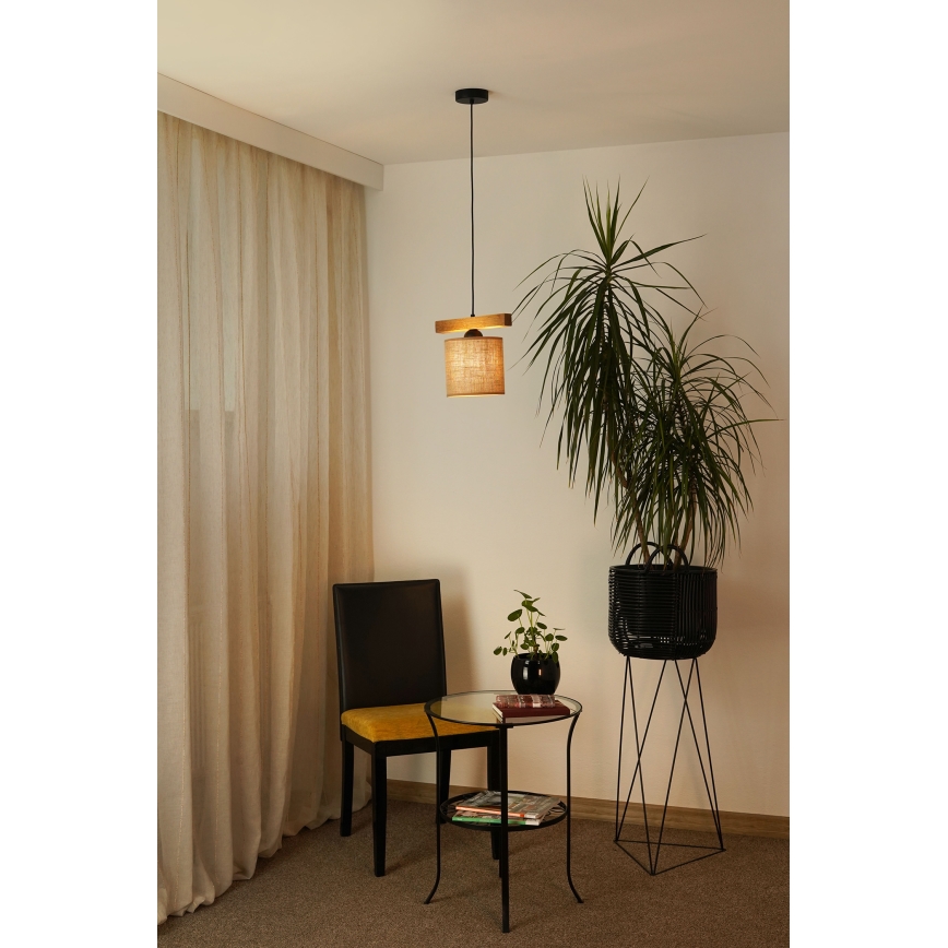 Brilagi - Lestenec na vrvici FOREST 1xE27/15W/230V bor/rjava/črna