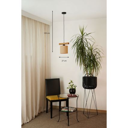 Brilagi - Lestenec na vrvici FOREST 1xE27/15W/230V bor/rjava/črna