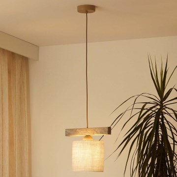 Brilagi - Lestenec na vrvici FOREST 1xE27/15W/230V bor/rjava/krem barva