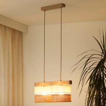 Brilagi - Lestenec na vrvici FOREST 2xE27/15W/230V bor/bež/krem barva