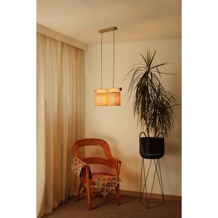 Brilagi - Lestenec na vrvici FOREST 2xE27/15W/230V bor/rjava