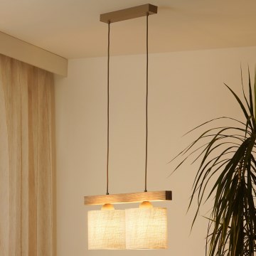 Brilagi - Lestenec na vrvici FOREST 2xE27/15W/230V bor/rjava/krem barva