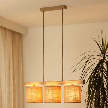 Brilagi - Lestenec na vrvici FOREST 3xE27/15W/230V bor/rjava