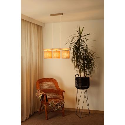 Brilagi - Lestenec na vrvici FOREST 3xE27/15W/230V bor/rjava