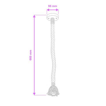 Brilagi - Lestenec na vrvici KOS 1xE27/60W/230V bukev