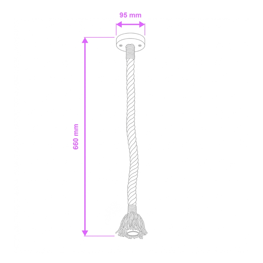 Brilagi - Lestenec na vrvici KOS 1xE27/60W/230V bukev