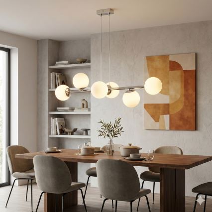 Brilagi - Lestenec na vrvici MALONY 6xE14/20W/230V sijajni krom