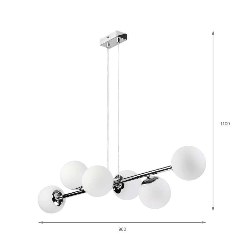 Brilagi - Lestenec na vrvici MALONY 6xE14/20W/230V sijajni krom