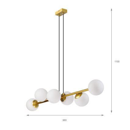 Brilagi - Lestenec na vrvici MALONY 6xE14/20W/230V zlate barve