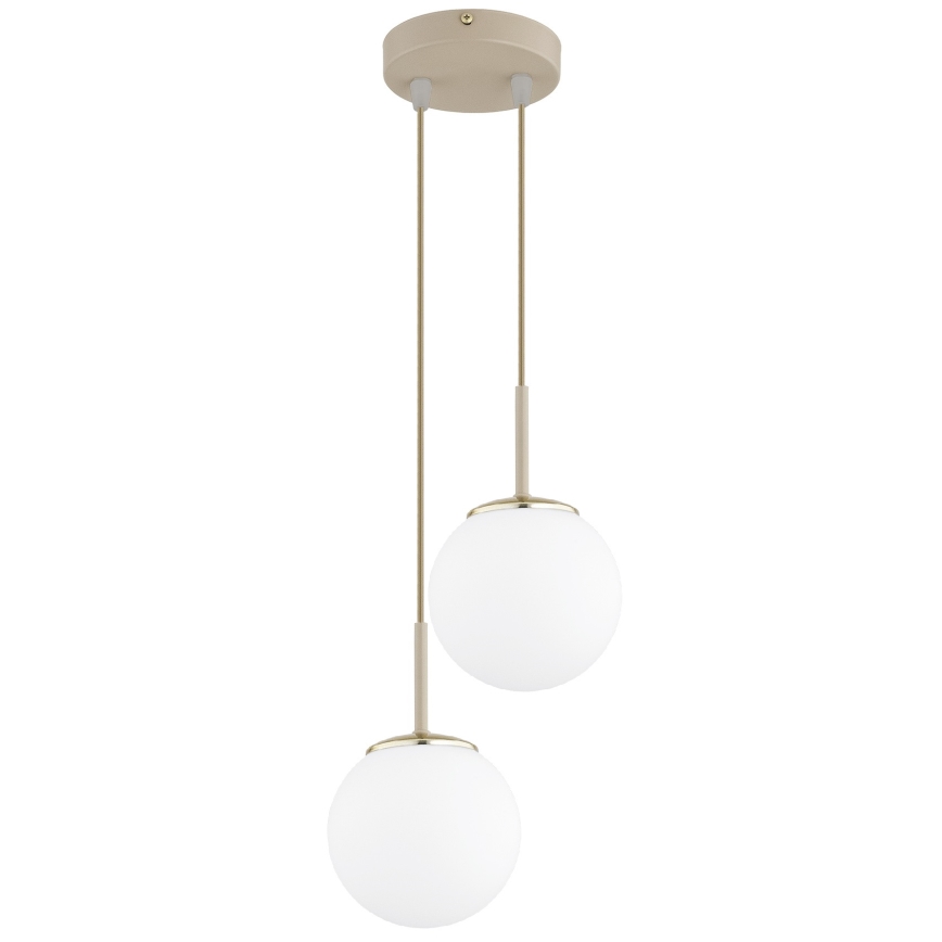 Brilagi - Lestenec na vrvici MILO ECRU 2xE27/60W/230V bež/zlata