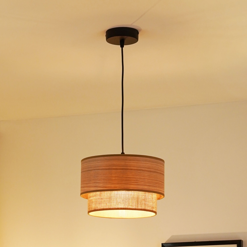 Brilagi - Lestenec na vrvici MONTANA BOHO 1xE27/15W/230V pr. 25 cm rjava/črna