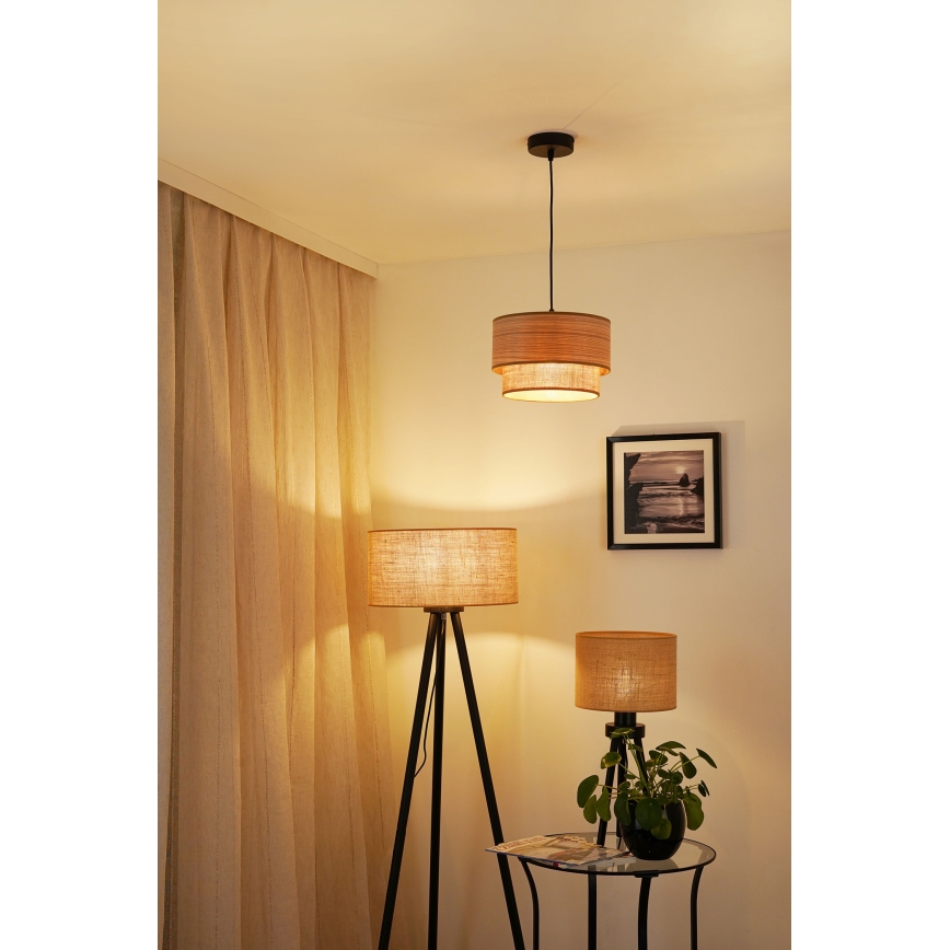 Brilagi - Lestenec na vrvici MONTANA BOHO 1xE27/15W/230V pr. 25 cm rjava/črna