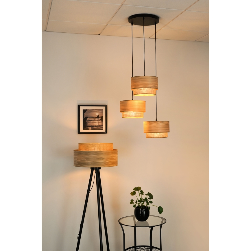 Brilagi - Lestenec na vrvici MONTANA BOHO 3xE27/15W/230V rjava/črna