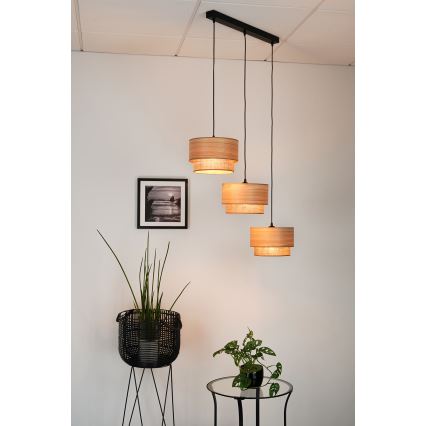 Brilagi - Lestenec na vrvici MONTANA BOHO 3xE27/15W/230V rjava/črna