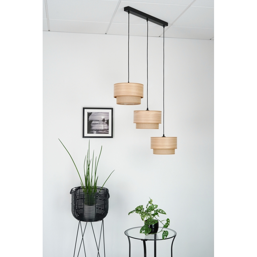 Brilagi - Lestenec na vrvici MONTANA BOHO 3xE27/15W/230V rjava/črna