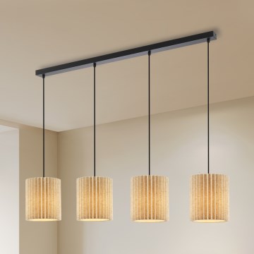 Brilagi - Lestenec na vrvici NORDIC WAVE 4xE27/15W/230V lan/črna