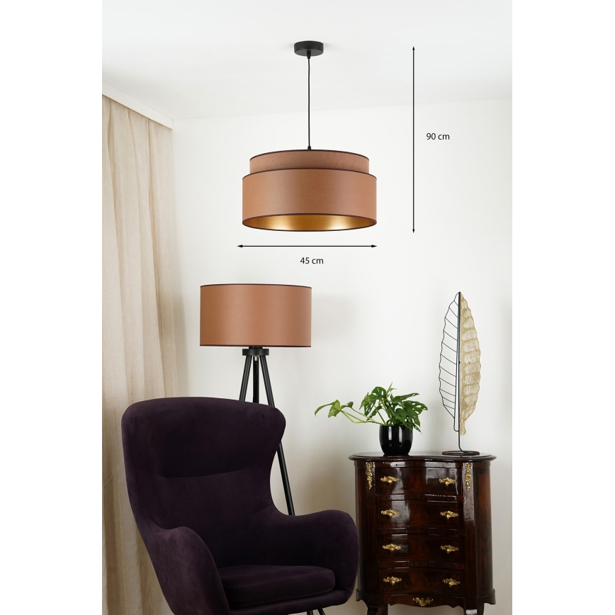 Brilagi - Lestenec na vrvici OREGON VEGE 1xE27/15W/230V pr. 45 cm rjava