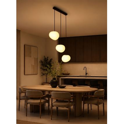 BRILAGI - Lestenec na vrvici PEBBLES 3xE27/40W/230V črna