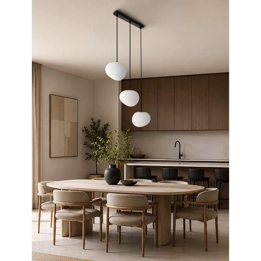 BRILAGI - Lestenec na vrvici PEBBLES 3xE27/40W/230V črna