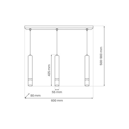 Brilagi - Lestenec na vrvici POKER 3xGU10/25W/230V bež/zlata