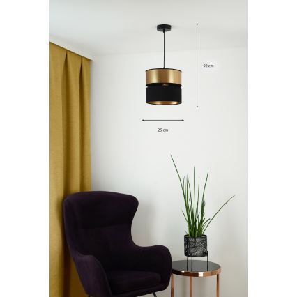 Brilagi - Lestenec na vrvici ROYAL 1xE27/15W/230V pr. 25 cm črna/zlata